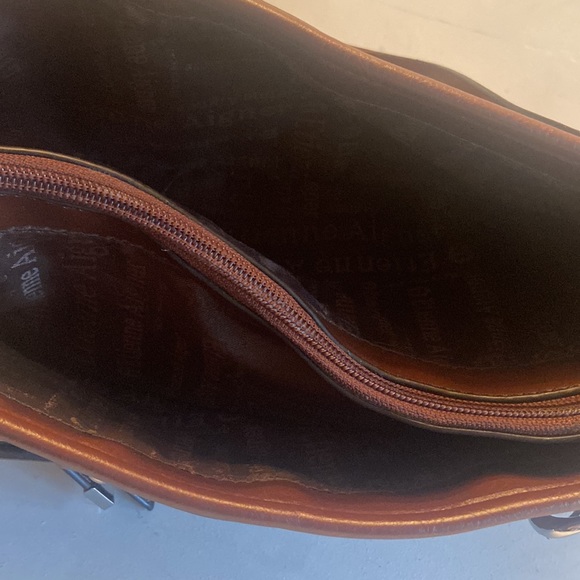 Etienne Aigner brown tan 90’s Y2K east west shoulder bag silver tone hardware - Picture 13 of 16